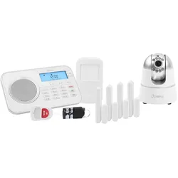 Olympia Alarmsystem Protect 9881 - Drahtlose Alarmanlage mit Freisprechen / Raumüberwachung an der Basiseinheit