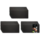 eGenuss 18er-Set Schieferplatten Dessertteller Sushi Geschirr schwarz Teller Schiefer Serviertablett 30x15 cm