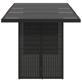 vidaXL Gartentisch mit Glasplatte 190 x 80 x 74 cm Schwarz