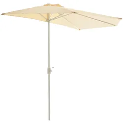 VCM Sonnenschirm   Maße ca. 2,7x1,4 m   Schirm mit Kurbel   Rechteckschirm   Sonnenschutz halbrund   Beige