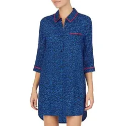DKNY Color Theory Sleepshirt Blau Muster Viskose Small Damen