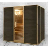 XXL Luxus Infrarotsauna+Infrarotkabine Kombi-SET 210x160 Sauna+Saunaofen 6 Pers.