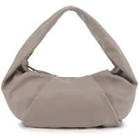 LES VISIONNAIRES Greta Essential Schultertasche Leder 43 cm grau
