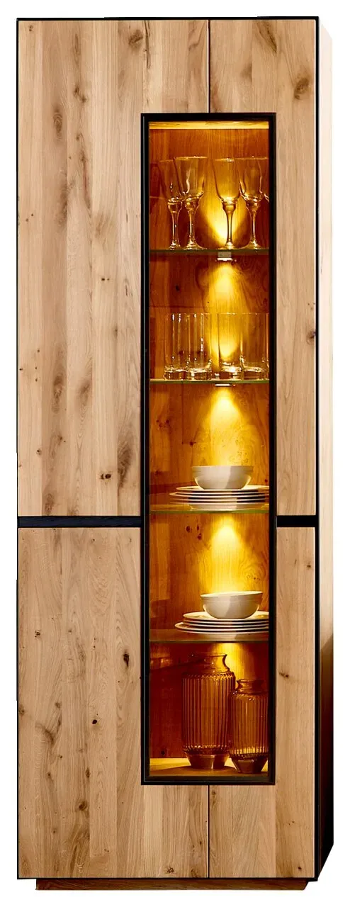Linea Natura Vitrine mit Beleuchtung KELIO - B/H/T ca. 72.00x203.00x38.00
