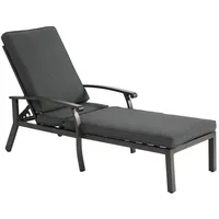 OKWISH Gartenlounge-Set Lounge-Terrassenstuhl mit Baumwollkissen, (Loungebett, 1-tlg., mit wasserdichtes Kissen), verstellbare, Aluminiumpool-Chaise Lounge Möbel grau
