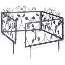 Relaxdays Beetzaun Metall GOTH, 16tlg. silber