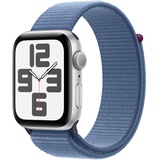 Apple Watch SE 2023 GPS 44 mm Aluminiumgehäuse silber, Sport Loop winterblau