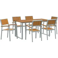 VidaXL Gartentisch 160 x 80 x 75 cm Grau/Braun