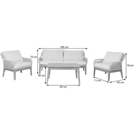 MCW Gartenlounge Set 4-tlg. Creme