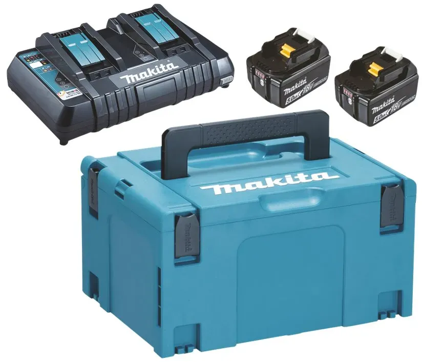 Preisvergleich Produktbild Makita DC18RD - Batterieladegerät + Batterie 2 x