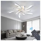 Euroton Deckenventilator Deckenventilator LED Beleuchtung Deckenlampe Fernbedienung, 20 cm Durchmesser, Nicht zutreffend weiß