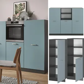 Vicco Küchenzeile R-Line 180 cm Blau-Grau