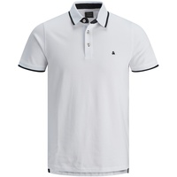 JACK & JONES Poloshirt Epaulos in weiß in Piqué-Qualität-M