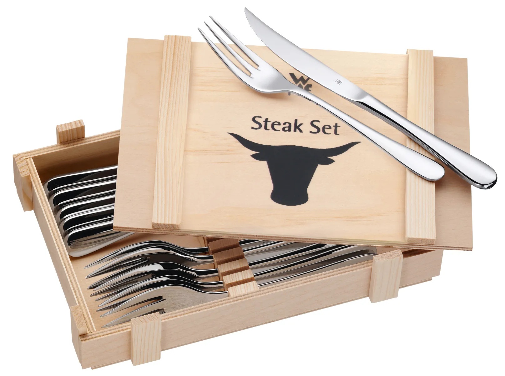 Steakbesteck WMF (LBH 27x18,20x5,20 cm) - grau