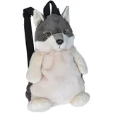 Wild Republic Wolf Plüschtier, Kuscheltier, Rucksack Stofftier, 36 cm, Multi