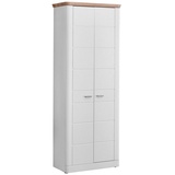 Vito Garderobenschrank RECESS, 85 x 205 cm - 2 Türen - Nox Eiche Dekor Weiß