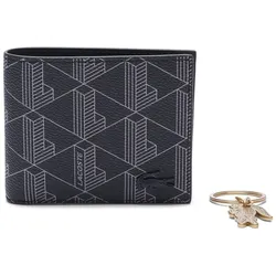 LACOSTE Herren Geldbörse mit Schlüsselanhänger - The Blend Giftbox, 9,2x11x3cm (HxBxT) Schwarz