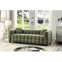 ATLANTIC home collection 3-Sitzer Stella, inkl. 2 Zierkissen und mit modernem Teddy Stoff grün