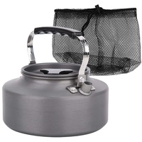 MAGT Camping Wasserkocher, 1.1L Wasserkessel Tragbare Kaffeekanne Kessel Aluminiumlegierung Reise-Teekanne Outdoor-Camping-Teekessel mit Aufbewahrungstasche(Outdoor Kettle)