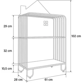Home Deluxe Kinderregal TODO S 102 x 61 x 28 cm Metall weiß