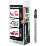 KARIN 27C1 Brushmarker Pro Basic Colours Set inklusive Blender, 12 Stück