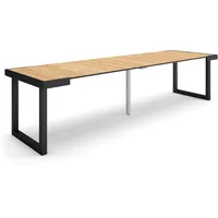 SKRAUT HOME Ausziehbarertisch, 302x90x73cm, Für 14 Gäste, Massivholz Beine,