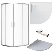 bad land HELA Komplettdusche mit Schiebetür 80 x 193 cm Transparent/Weiß