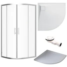 bad land HELA Komplettdusche mit Schiebetür 80 x 193 cm Transparent/Weiß