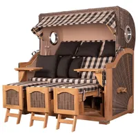 Bene living Strandkorb Komplettset Ammersee Grande XXL Teak Bullauge