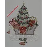 PLAUENER SPITZE Fensterbild SCHLITTEN Fensterbilder TANNENBAUM Weihnachten NEU