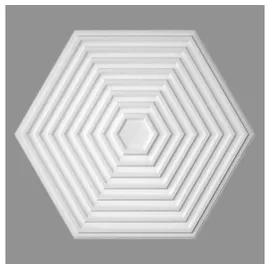 PROVISTON - Stuckrosette Polystyrol Durchmesser 643 x 557 mm Weiß Deckenrosette