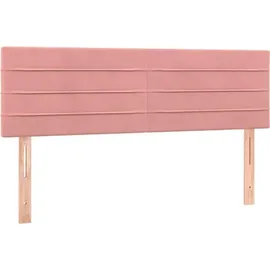 vidaXL Boxspringbett mit Matratze Rosa 140x200 cm Samt