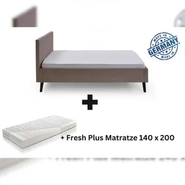 Aileenstore Polsterbett 140 x 200 cm Taupe