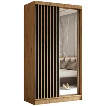 masseno Schwebetürenschrank LAMELLO 120 x 216 x 61 cm Braun