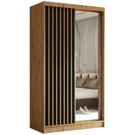 masseno Schwebetürenschrank LAMELLO 120 x 216 x 61 cm Braun