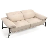 Sofanella 2-Sitzer Leder, Relaxsofa, Designsofa, Designer Couch, Italienisches Sofa, 2er Sofa beige