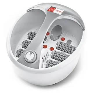First Austria TZS First Austria - Fußsprudelbad 450W - 3 Programme & 6 Massagerollen - Infrarot- und Heizfunktion - Grau