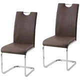 Hti-Living Schwingstuhl Kunstleder braun 2er Set