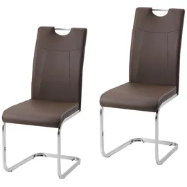Hti-Living Schwingstuhl Kunstleder braun 2er Set