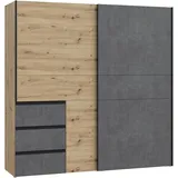 Forte Winn 200 x 200 x 61,2 cm dunkelgrau/eiche artisan