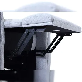 Mendler Fernsehsessel HWC-K63, Relaxsessel Sessel, Liegefunktion Aufstehhilfe Massage Heizfunktion, Stoff/Textil ~ hellgrau