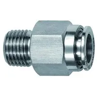 Riegler Gerade Steckverschraubung R 3/8 a., Schlauch-Außen- Ø12,ES 1.4404