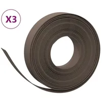 vidaXL Rasenkanten 3 Stk. Braun 10 m 10 cm Polyethylen