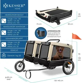 Kesser Boxer 3-in-1 Hundebuggy & Jogger beige