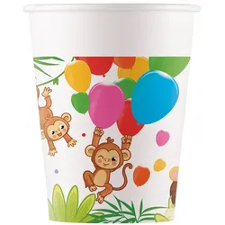 Party Pappbecher 200 ml 8 Stück Jungle Balloons