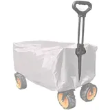 Abdeckung für Bollerwagen, Abdeckung für faltbar Bollerwagen, Wasserdicht Anti-UV Staubdicht Bollerwagen Abdeckung, Gartenwagen Abdeckung 210D Oxford (Silber)