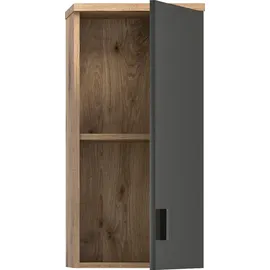 WELLTIME Hängeschrank WELLTIME "Dolo, Breite 37 cm, 1 Tür (Türanschlag wechselbar), 1 Einlegeböden", grau (nox oak), B:37cm H:75cm T:25cm, Schränke, Hängeschrank, Badmöbel, Badschrank, Schrank, Wandschrank, Bad, Badezimmer