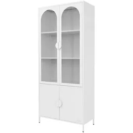 ML-Design Vitrinenschrank 80 x 185 x 40 cm Weiß