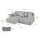 altdecor Ecksofa Cord 3-Sitzer Grau