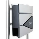 BITUXX Design Standbriefkasten Edelstahl Graphit inkl. Zeitungsfach